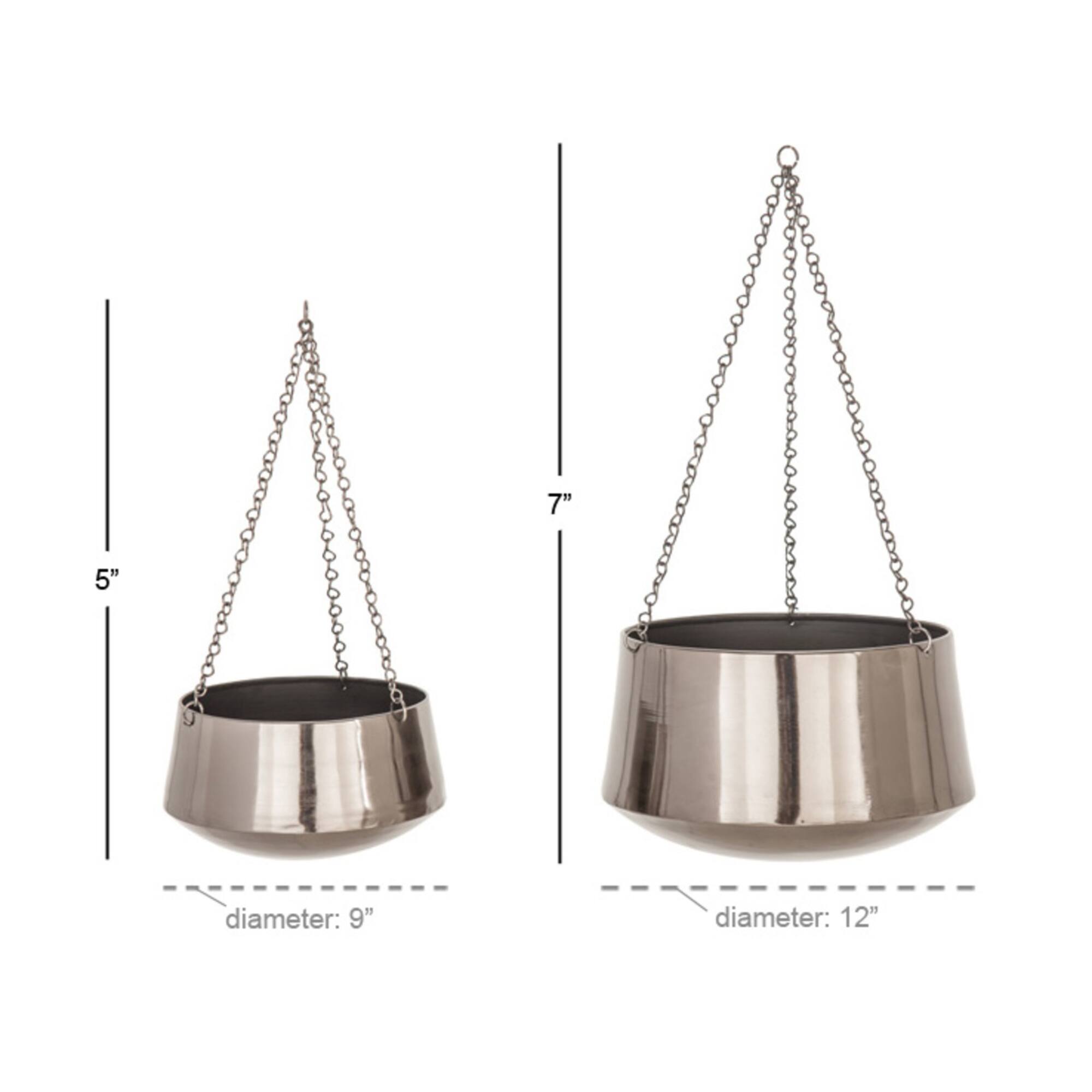 Black Metal Glam Planter Set, 5" & 7"